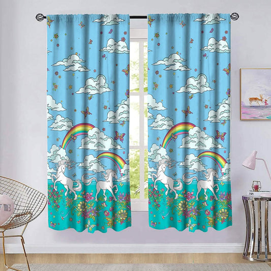 2-Piece Set: Kidz Mix Rainbow Unicorn Window Panel Pair
