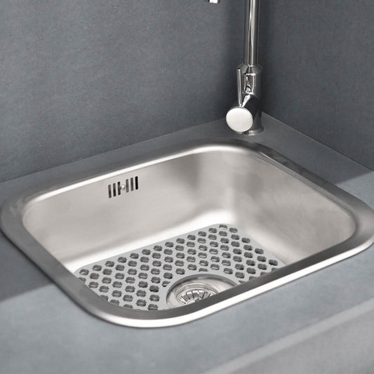 2-Piece: Silicon Grid Sink Mat with Central Drain Hole