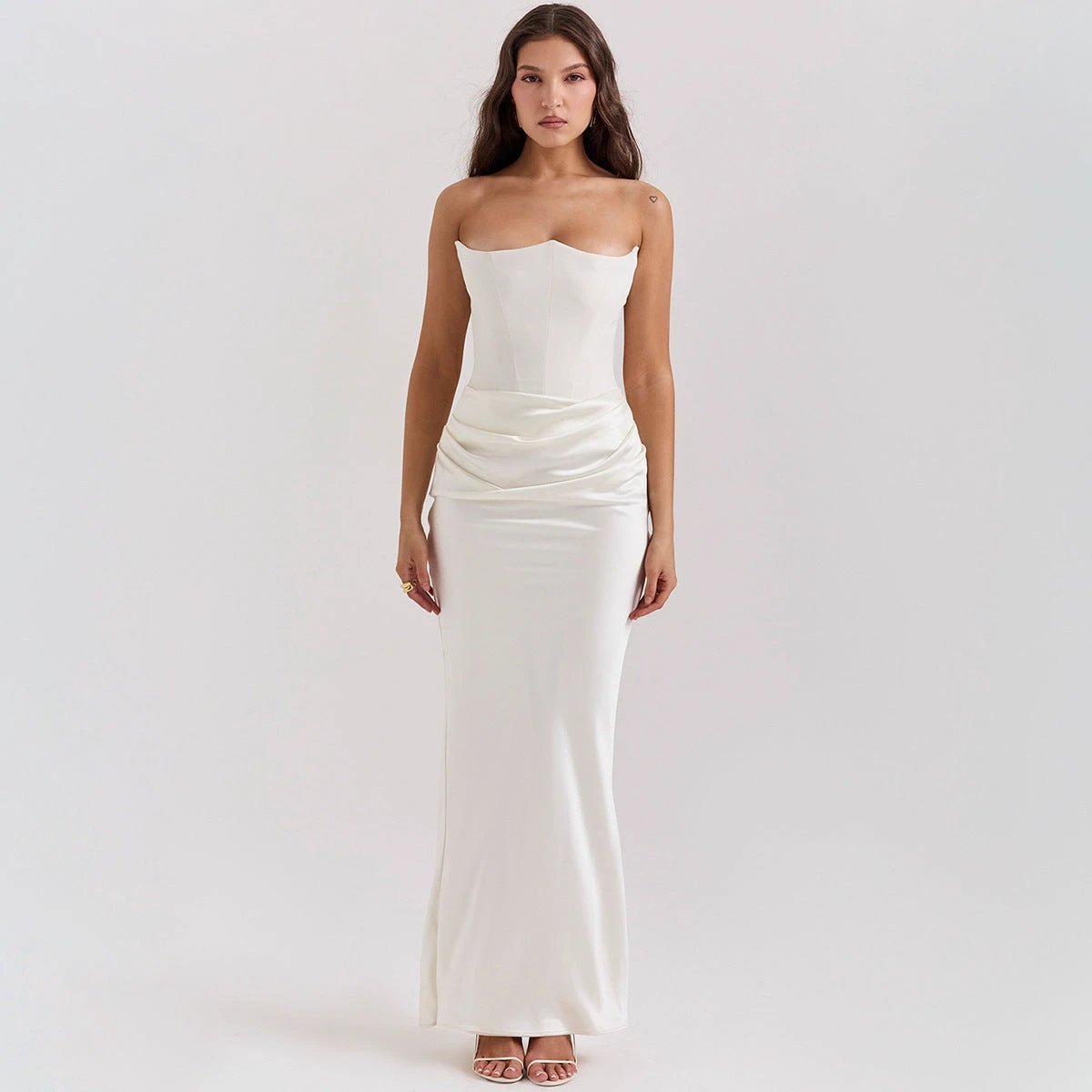 Slim Tube Top Long Dress Sexy Fashion Bandeau Backless Party Evening Dresses For Women Clothing