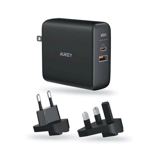 3-in-1 AUKEY Combo 5000mAh Portable Charger Travel Plugs US EU UK