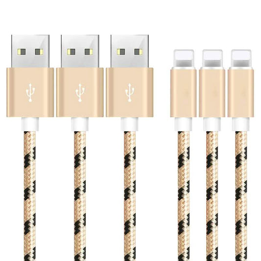 3-Pack: 10 Ft Apple Lightning Charger