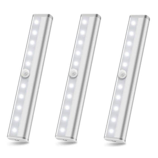 3-Pack: 10-LED Motion Sensor Stick on Light Bars