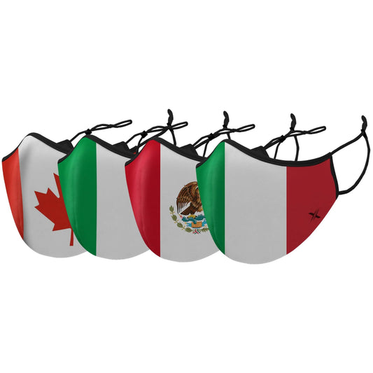 3-Pack: Double Layer Washable and Reusable Flag Masks With Adjustable Loop