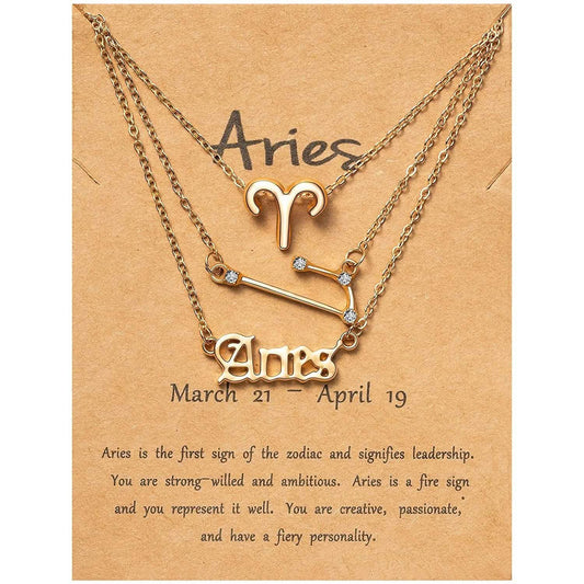3-Piece: Constellation Zodiac Layer Necklaces