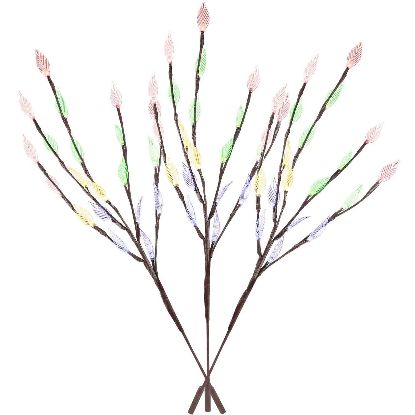 3-Piece Set: 60 LED Solar Garden Lights Tree Branch Leaf Shape Lamp