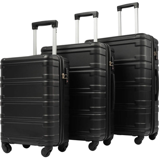 3-Piece Set: Luggage Set Hardside Spinner Suitcase With TSA Lock