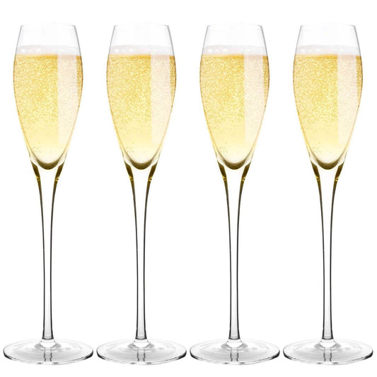 4-Pack: Bella Vino Standard Hand Blown Crystal Red/White Wine Glasses
