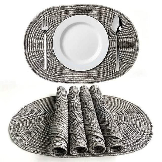 4-Pack: Cotton Oval Dining Mat