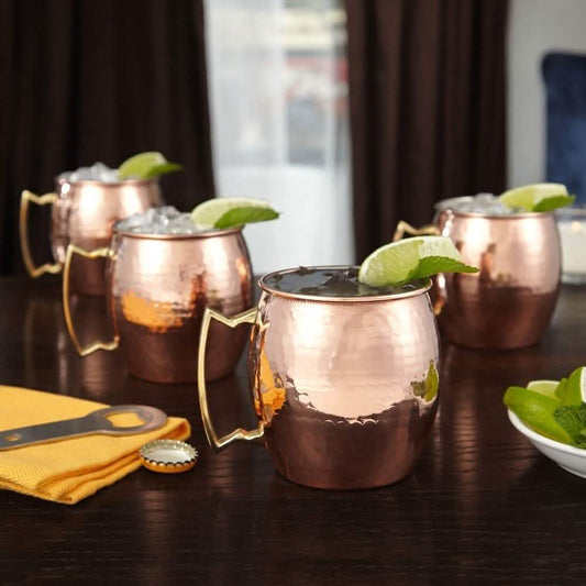 4-Pack: Hammered Copper-Finish Moscow Mule Mugs