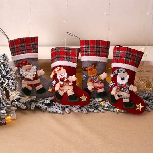 4-Pack: New Style Creative Doll Christmas Socks