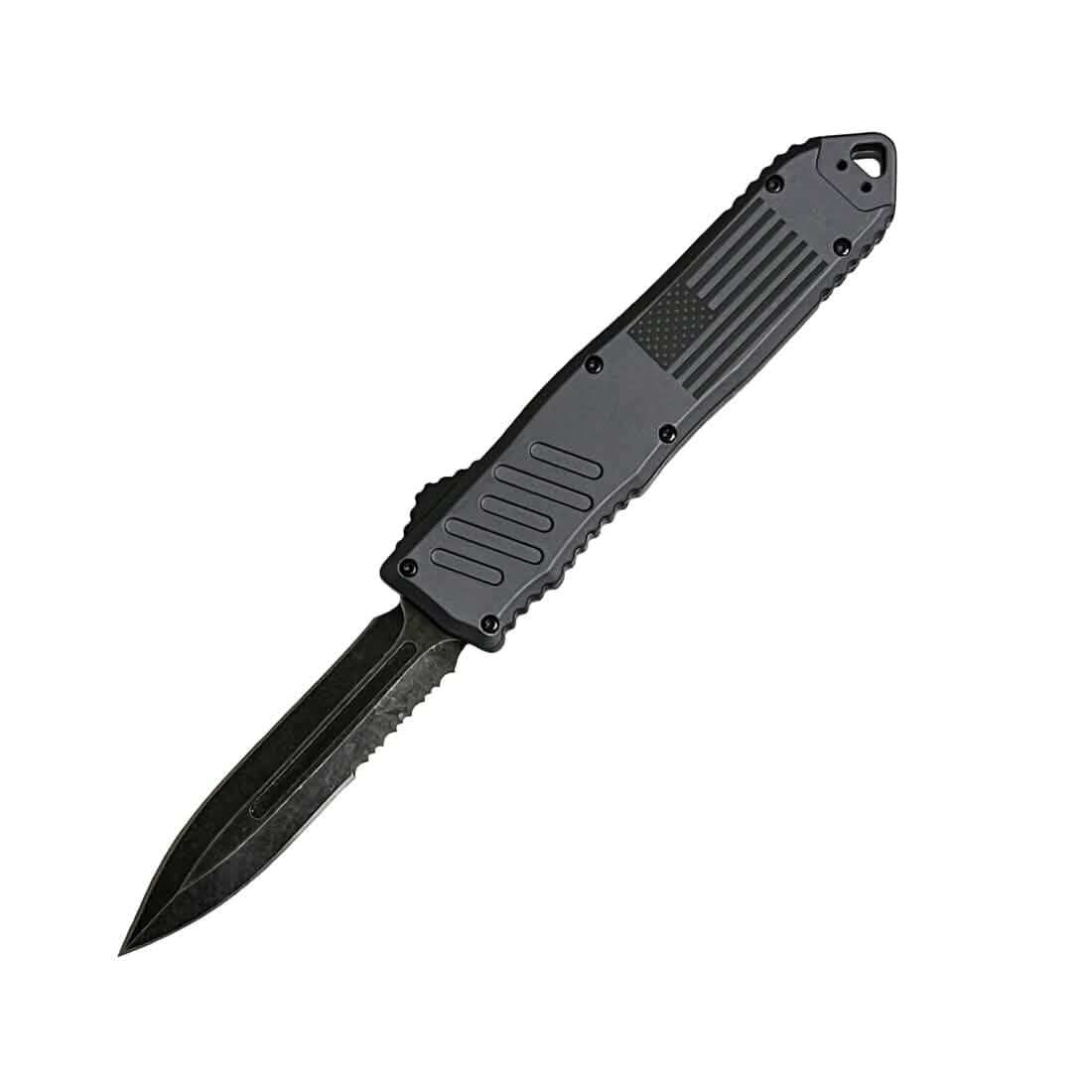 2-Pack: 5.5" Automatic OTF Knife w/ Half Serrated Dagger Blade