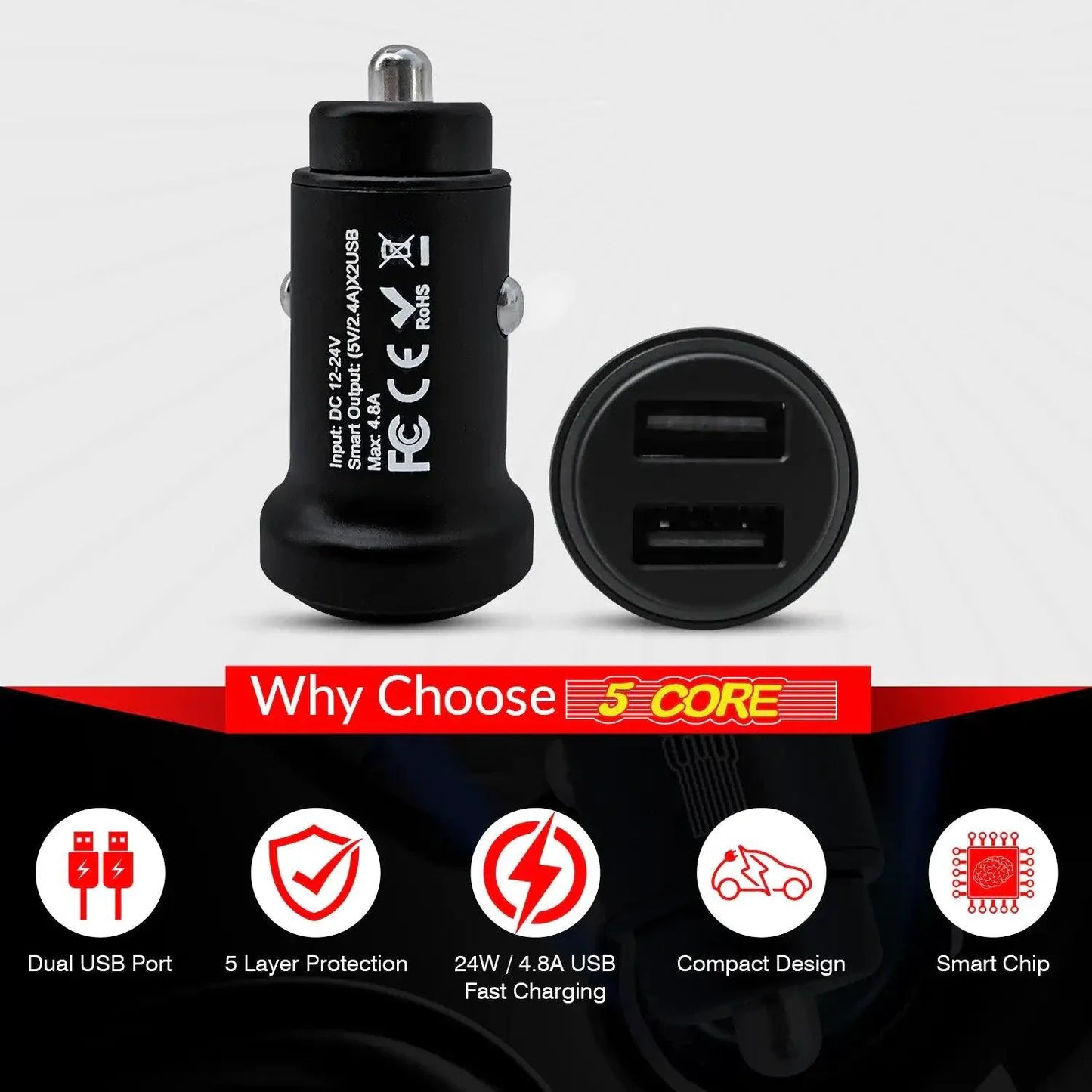 5Core SpeedCharge Car USB-C Adapter