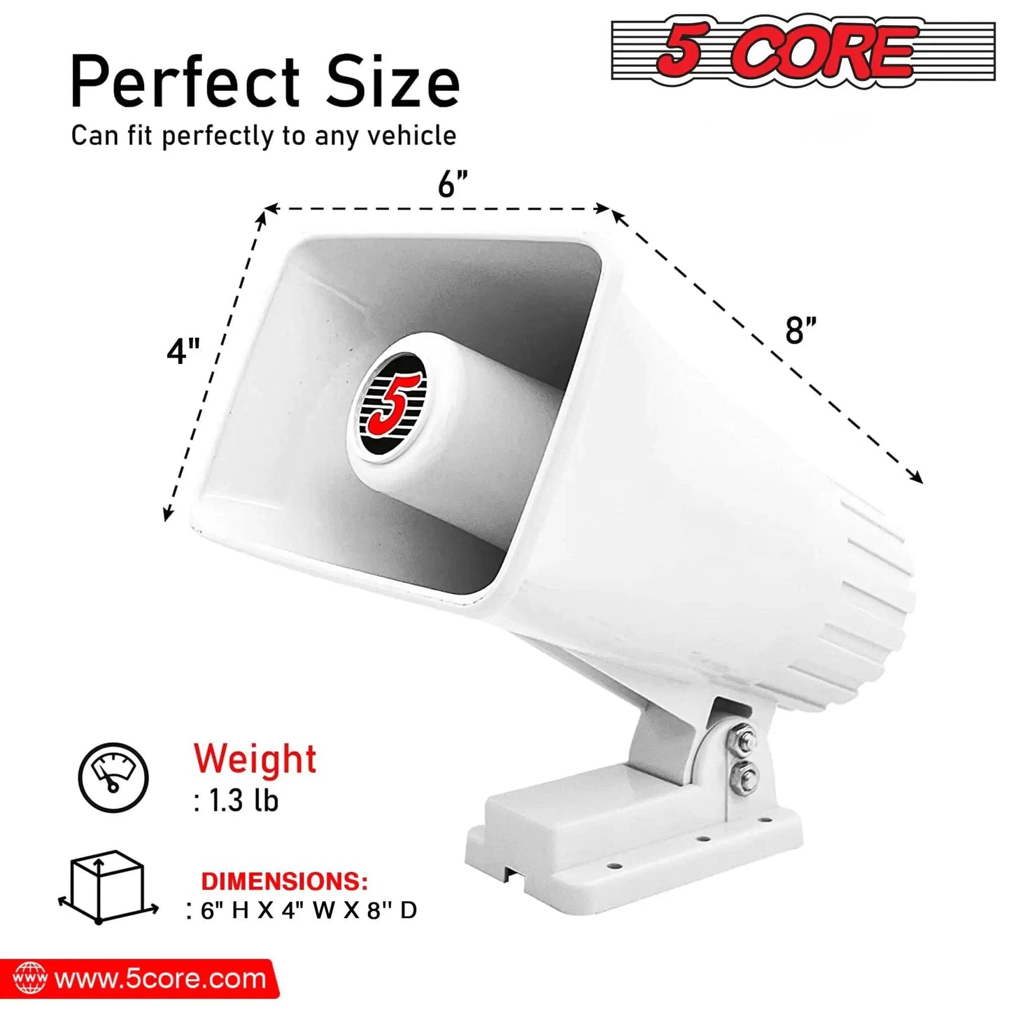5Core Universal PA Horn Speaker 50W 6x4