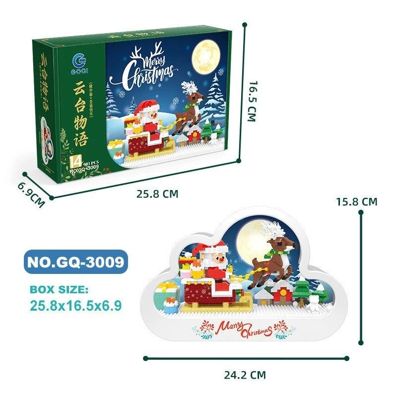 Mandotos Christmas Cloud Night Lamp With LED Lights Mirror Frame Assembled Building Blocks