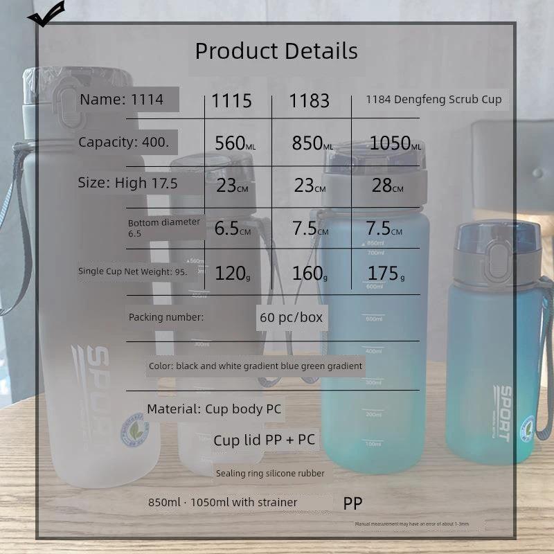 Casino Frosted Sports Water Bottle Plastic Portable Bottle With Lid For Men And Women