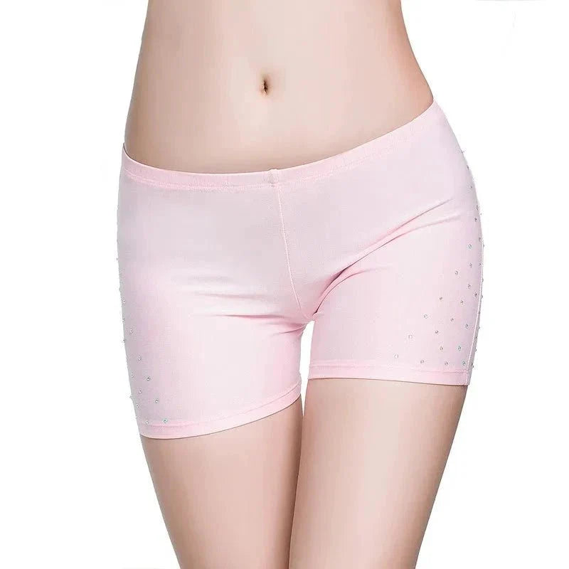 Belly Dance Safety Shorts Women's Belly Dance Clothes Leggings Tight-fitting Stretch Safety Pants with Diamonds Short Pants