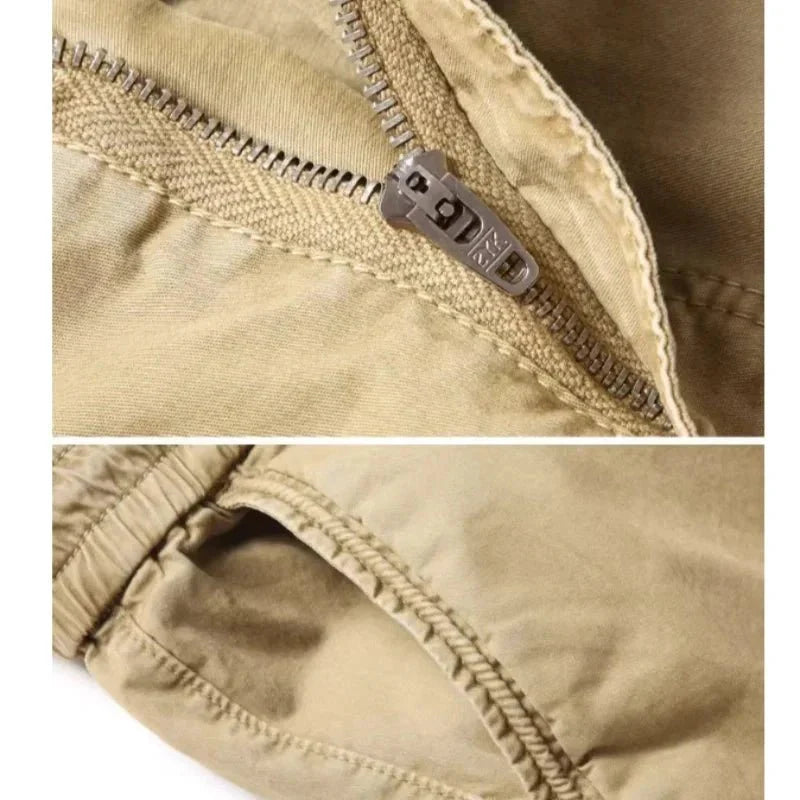 Mandotos Cargo Pants for Men Cotton Full Length Tactical Military Cargo Trousers Gray