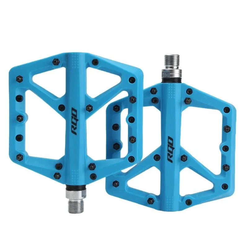 RGO Bicycle Pedals Mtb Nylon Platform Footrest Flat Mountain Bike Paddle Grip Pedalen Bearings Footboards Cycling Foot Hold