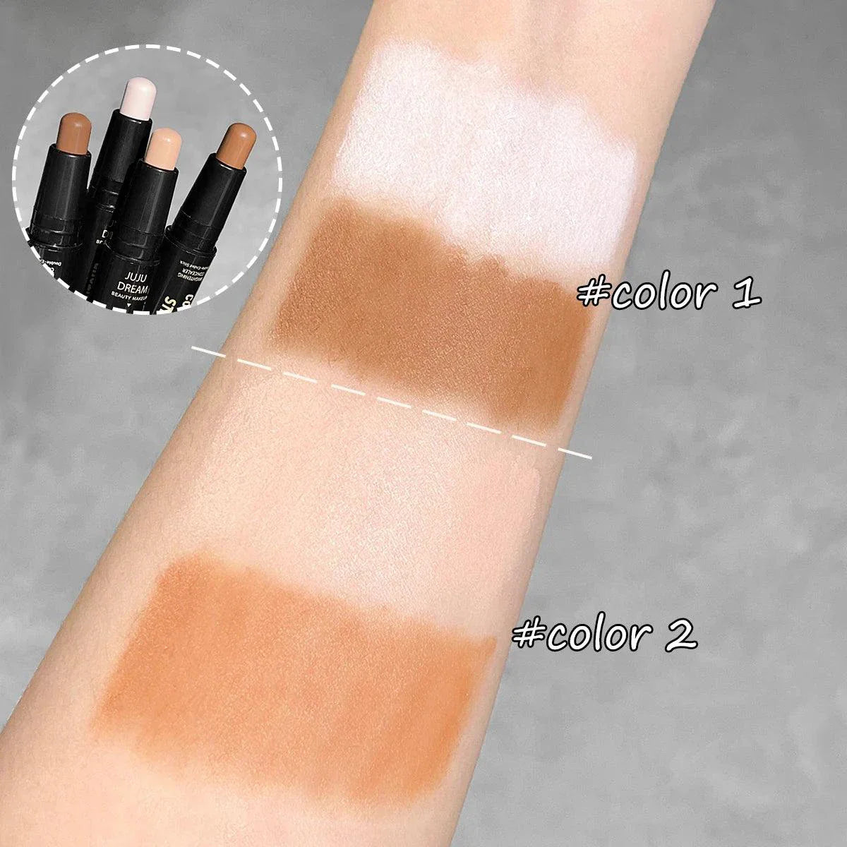 Double Ended Dual Purpose High Light Trimming Stick Three Dimensional Contour Nose Shadow Facial Shape Brighten and Trim