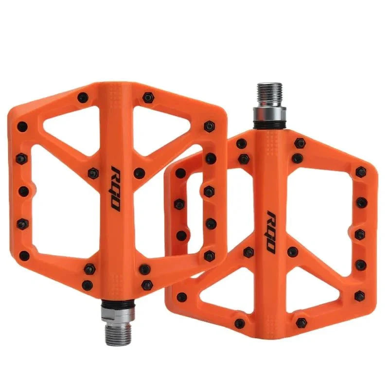 RGO Bicycle Pedals Mtb Nylon Platform Footrest Flat Mountain Bike Paddle Grip Pedalen Bearings Footboards Cycling Foot Hold