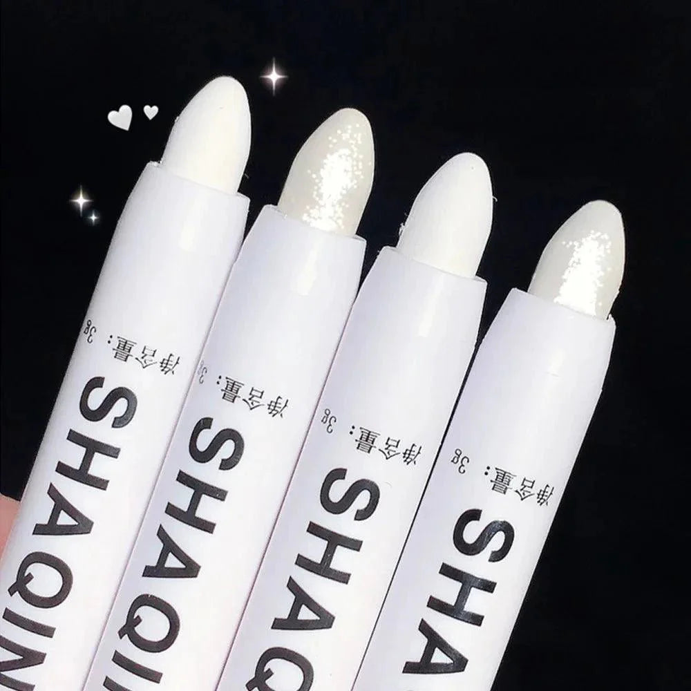 Matte Eyeshadow Stick White Eyeliner Shimmer Silver Highlighter Pen Cream Formula