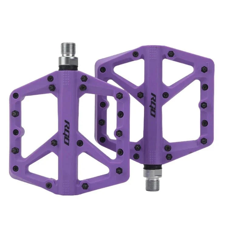 RGO Bicycle Pedals Mtb Nylon Platform Footrest Flat Mountain Bike Paddle Grip Pedalen Bearings Footboards Cycling Foot Hold