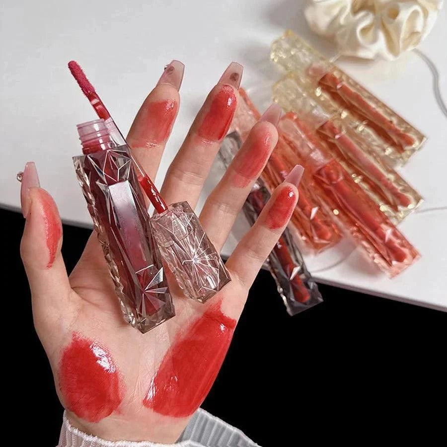 Long-Lasting Lip Gloss - Moisturizing Waterproof Mirror Finish