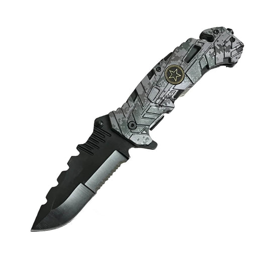 2-Pack: 5" Spring Assisted Knife with Camo Nylon Fiber Handle