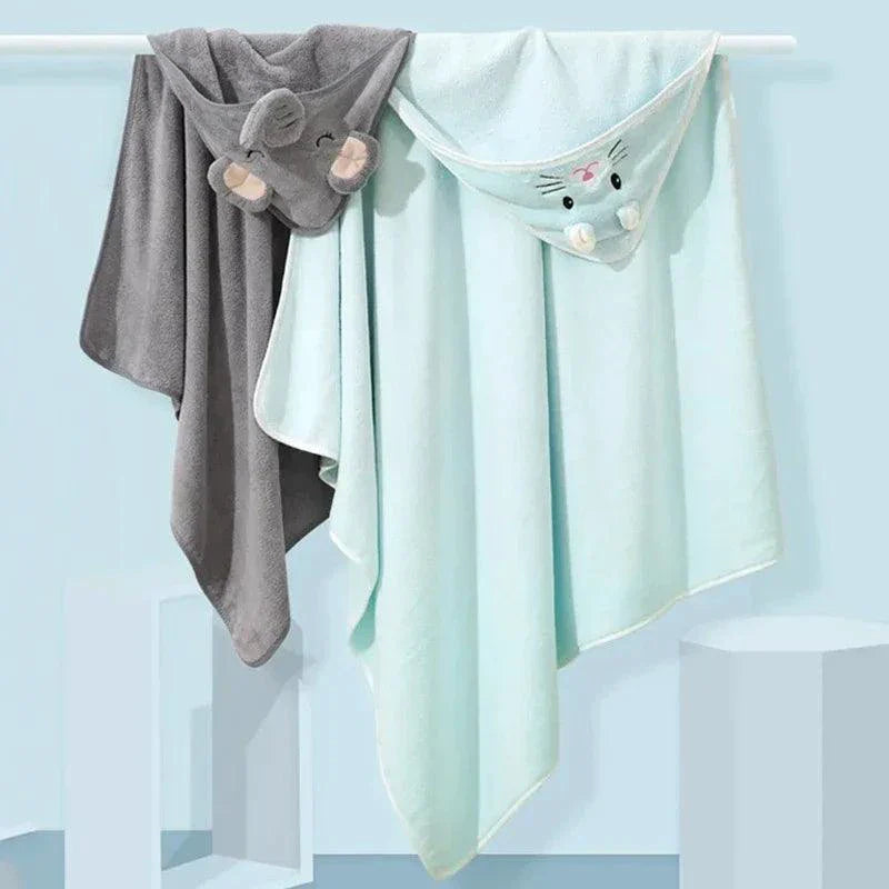 Baby Hooded Bath Towels Cartoon Animal Newborn Soft Towel Blanket Toddler Bathrobe Warm Sleeping Swaddle Wrap for Boys Girls