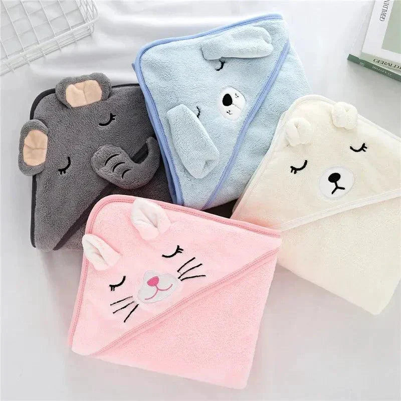 Baby Hooded Bath Towels Cartoon Animal Newborn Soft Towel Blanket Toddler Bathrobe Warm Sleeping Swaddle Wrap for Boys Girls