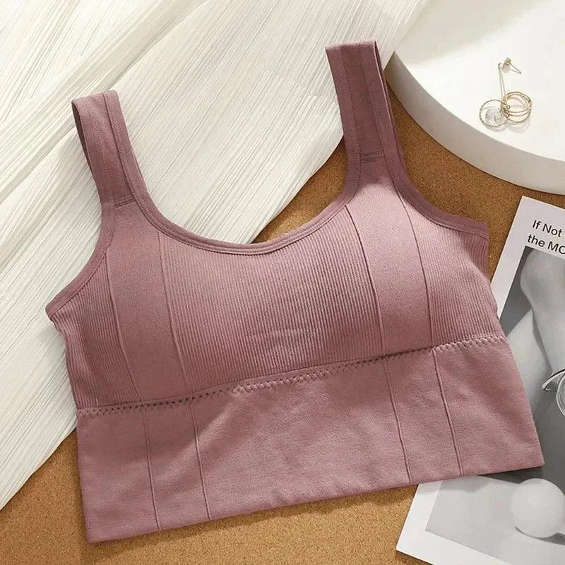 Mandotos Breathable Sports Bra Women Seamless Yoga Top Shockproof Crop Push Up Gym Workout