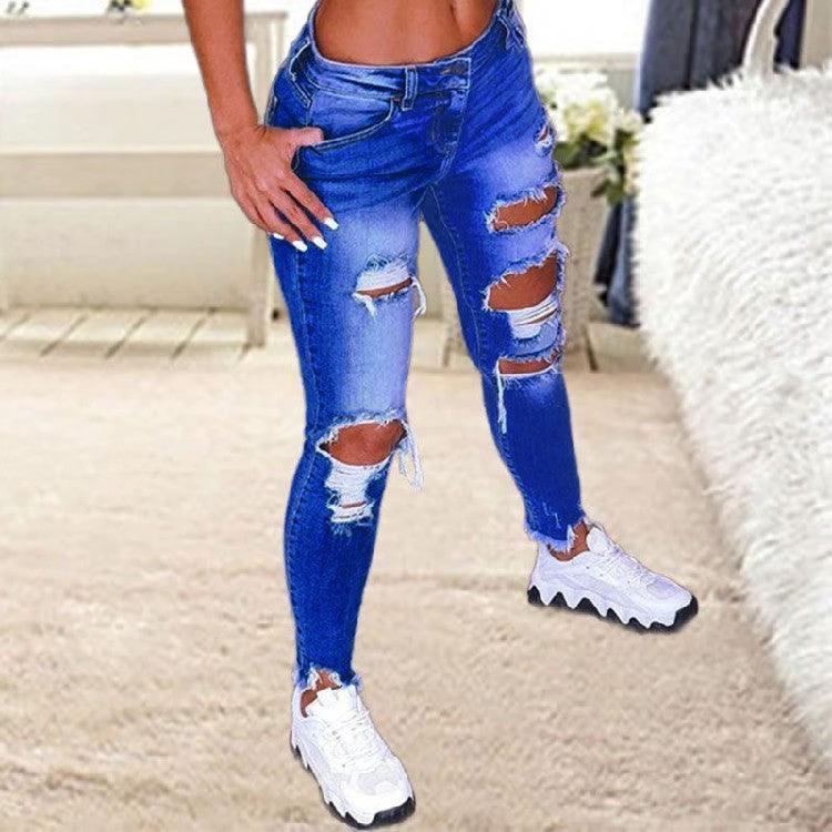 Brushed Denim Cargo Pants for Women - Stretchy, Stylish, and Versatile Fit