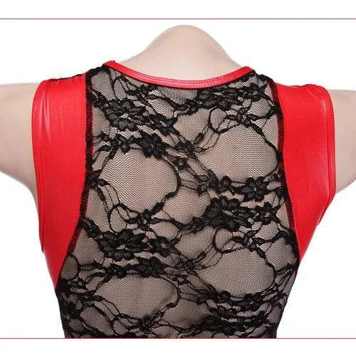MANDOTOS Charmed Sensual Latex Dress Red
