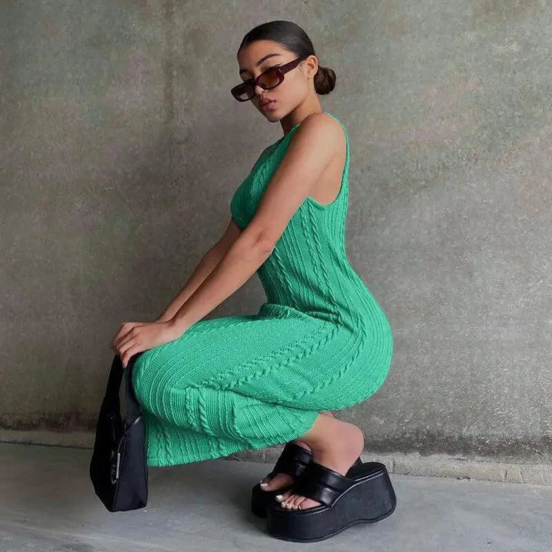 Chic Knitted Tank Sweater Dress