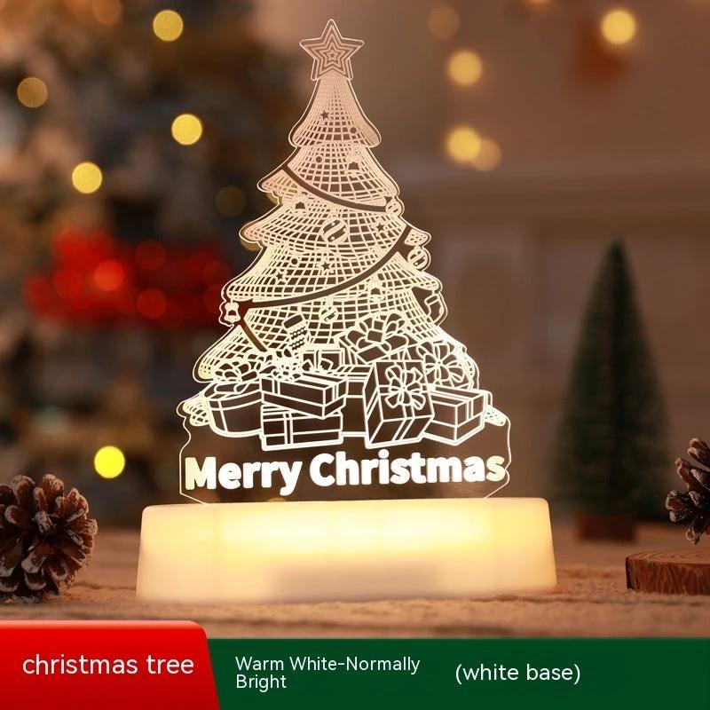 MANDOTOS Christmas 3D LED Acrylic Night Light Ornament Festive Holiday Decor Gift Idea For Kids