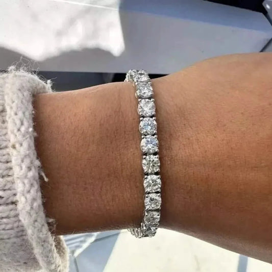 14k White Gold 14.00 Ct Lab Grown Diamond Tennis Bracelet – 7 Inch, D Color VS