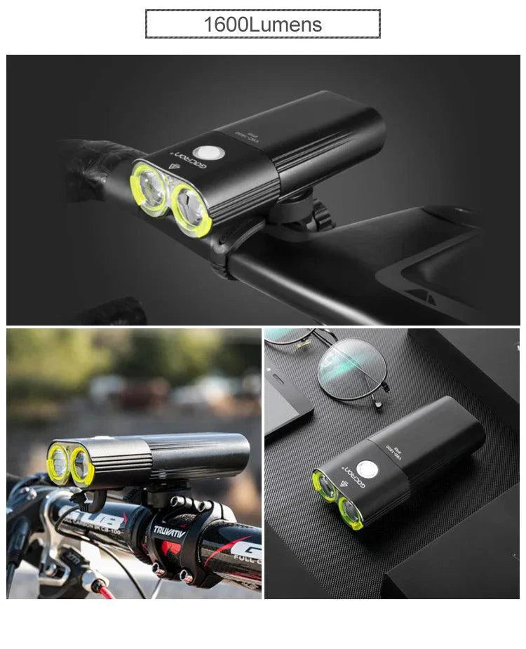 GACIRON 400-1800 Lumens Bicycle Front Light USB Rechargeable Cycling Headlight Flashlight MTB Road Bike Waterproof LED Head Lamp