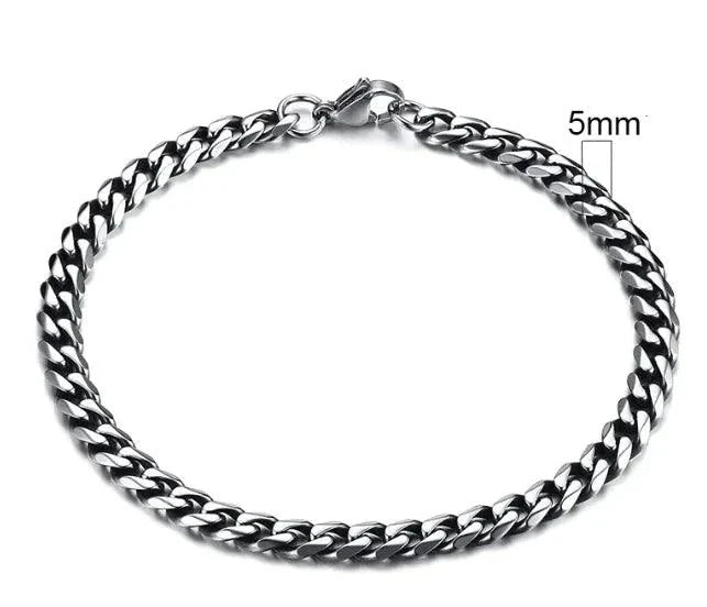 Gold-Tone Stainless Steel Cuban Bracelet 3-11mm