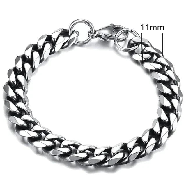 Gold-Tone Stainless Steel Cuban Bracelet 3-11mm