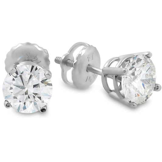 Single 0.40CT Real Genuine Diamond Stud Earring 14k Solid Gold Wow