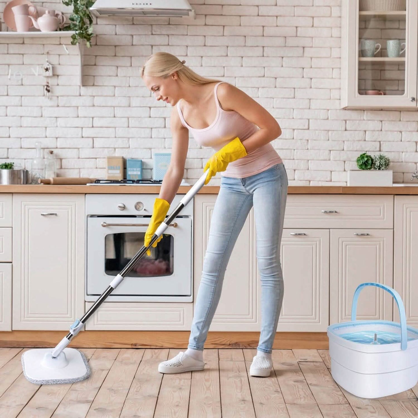Spin Mop and Bucket with Wringer Set