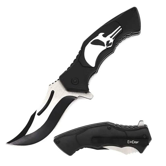 Spring Assisted Punisher Skull Knife