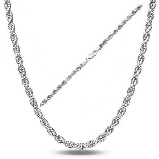 Sterling Silver 1.3mm Rope Twisted Link Chain Necklace
