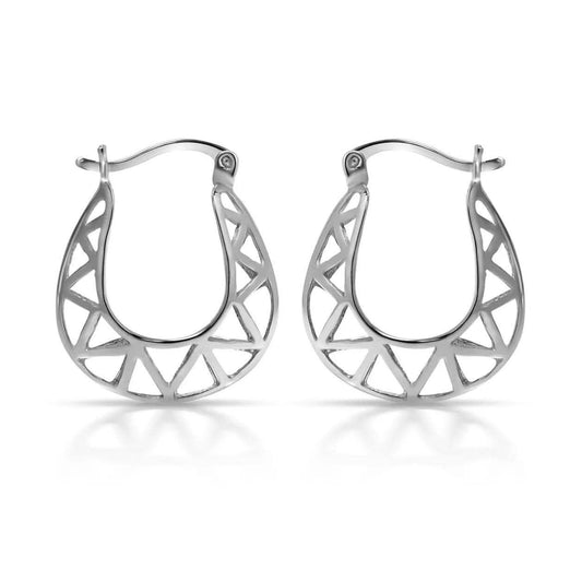 Sterling Silver Fancy Hoop Earrings by Paolo Fortelini
