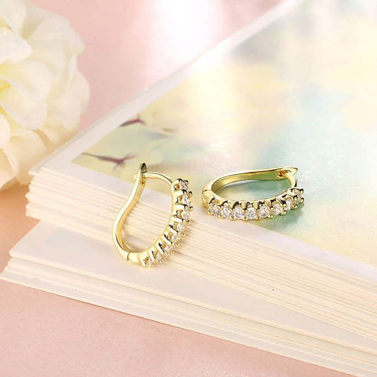 Swarovski Crystal Hoop Earrings In 18K Yellow Gold