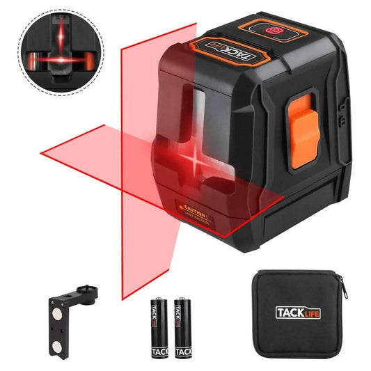 TACKLIFE 65ft Cross-Line Laser Level Horizontal and Vertical Laser Alignment