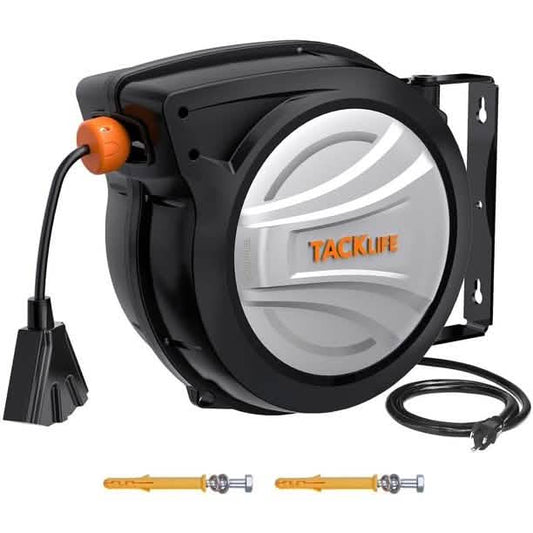 Tacklife Retractable Extension Cord, 65FT+4.5 Extension Cord Reel