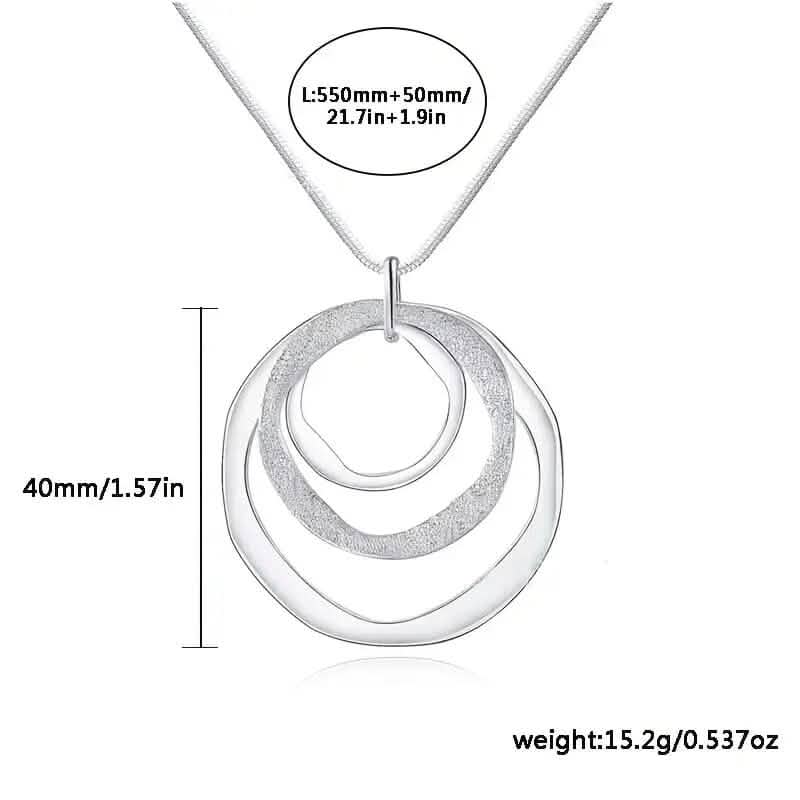 Three Rings Design Pendant Necklace