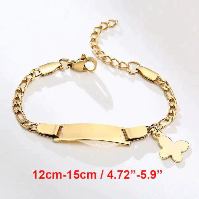 Gold Butterfly Charm Bracelet for Kids
