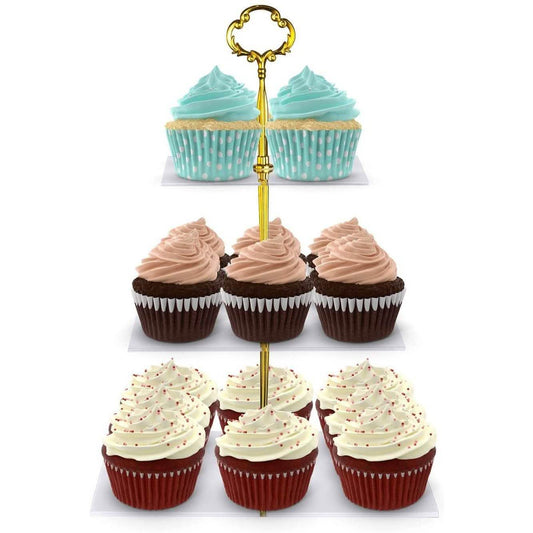 Utenlid 3-Tier Square Stacked Party Cupcake Stand